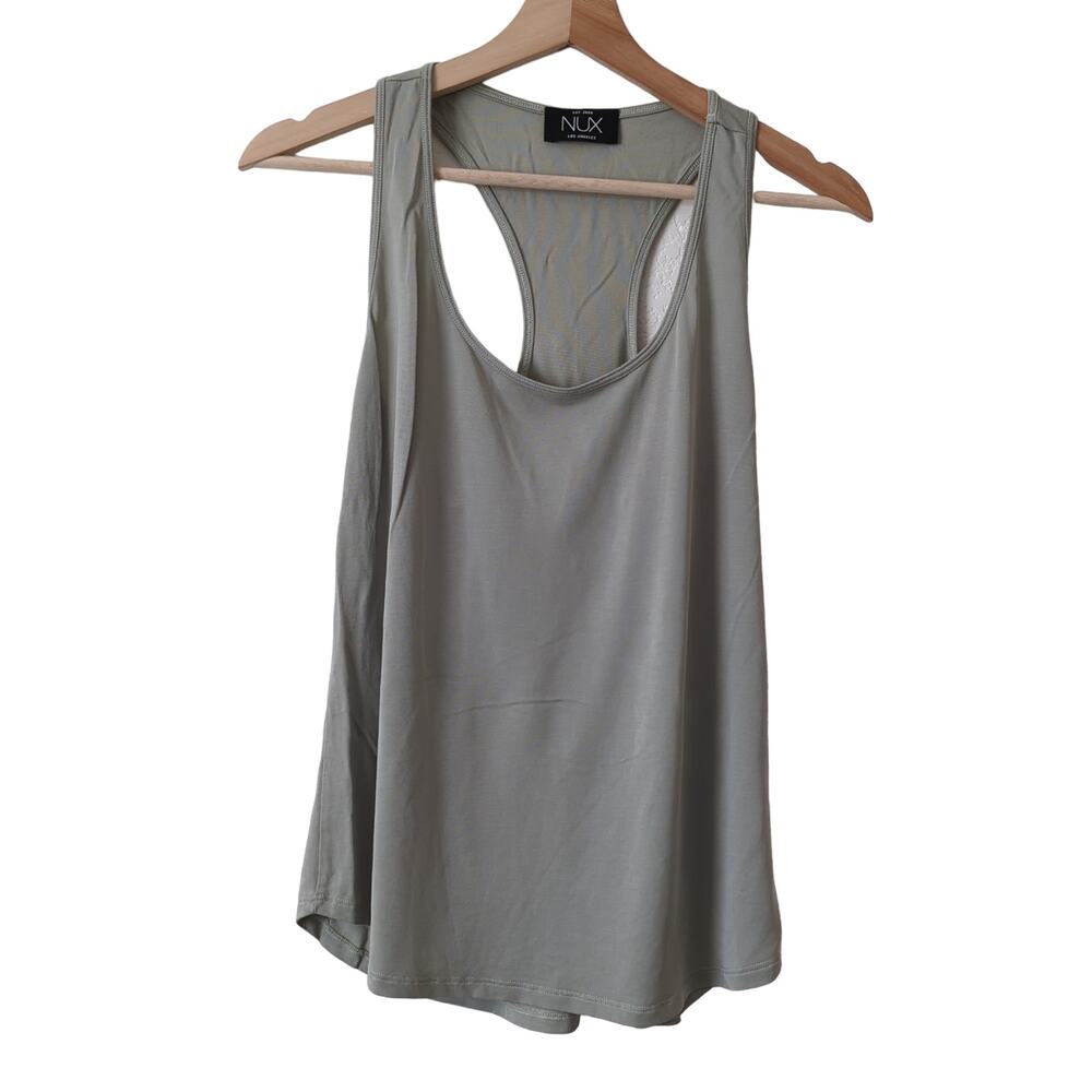 NUX Los‎ Angeles Women's Tank Top Sage Green Modal Soft Made in USA Size Medium